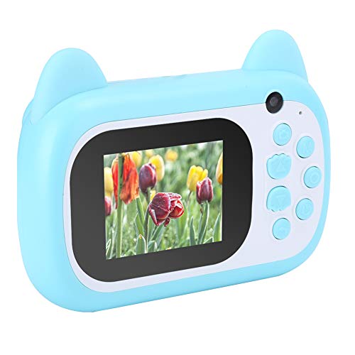 Kafuty-1 Portable Children's Camera with 2.0 Inch HD Screen, OneClick Smart Focusing, AntiShake, 2400W Pixel Dual Lens Polaroid Camera, The Best Gift for Kids, Child (Blue)