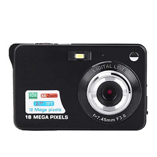 Serounder Mini Digital Camera, 1080P HD 2.7" LCD Screen 8X Digital Zoom 18MP 30fps Video Camera for Kids Children Gift(Black)