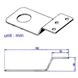 UngSung NMO Antenna Bracket 3/4 inches Hole Stainless Steel for UHF VHF Ham NMO Antenna Mount Between Hood and Fender