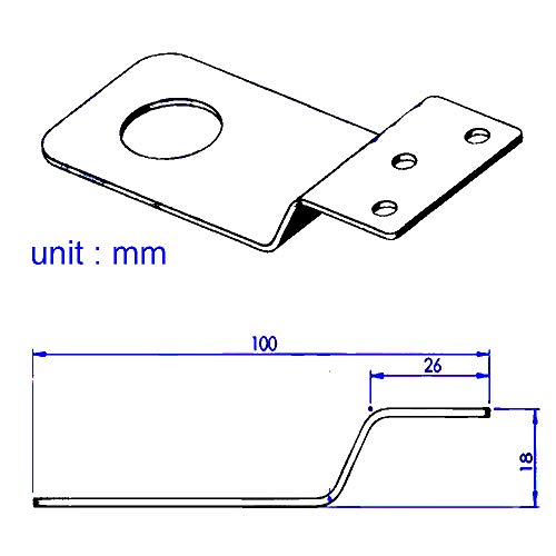 UngSung NMO Antenna Bracket 3/4 inches Hole Stainless Steel for UHF VHF Ham NMO Antenna Mount Between Hood and Fender