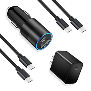 looptimo usb c fast charger kit compatible for google pixel 7/7 pro/6a/6 pro/6/5a/5/4a/4xl/4/3a xl/3a/3 xl/3/2 xl, 30w pd[pps]&qc 3.0 car charger + 20w home wall charger + 2 pack type c cable 3.3ft