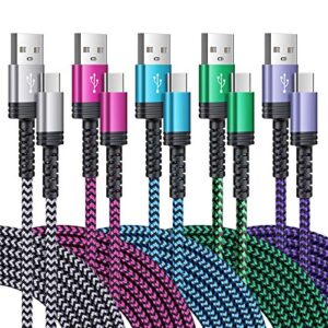 type c charging cable, sixsim 5pack 6ft braided usb a to usb c fast charger cable android phone charger cord for samsung galaxy s23 s22 ultra s22+ s21 fe s20 s10 note20 a53 a52 a14 a13 5g, pixel 7 pro