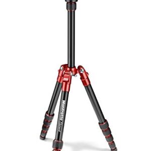 Manfrotto Element Traveller Small Aluminum 5-Section Tripod Kit with Ball Head, Element Small 56.3", Red