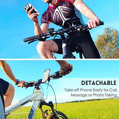 AONKEY Detachable Bike Phone Mount, 360° Rotatable Bicycle & Motorcycle Handlebar Phone Holder Universal for iPhone 11 Pro XS Max XR X 7 8 Plus, Galaxy S9 S10 Note 9 10, Other 4-6.5" Phones Cycling