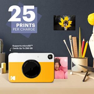 KODAK Printomatic Digital Instant Print Camera - Full Color Prints On ZINK 2x3" Sticky-Backed Photo Paper (Yellow) Print Memories Instantly