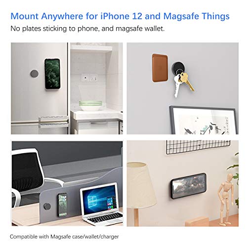 Kuaguozhe Sticky Magnetic Wall Mount for Magsafe case/Magsafe Wallet/iPhone 14 13 12 Pro Max Plus Mini, Adhesive Wall Mount Holder for Magsafe Accessories, Car Mount for Dashboard