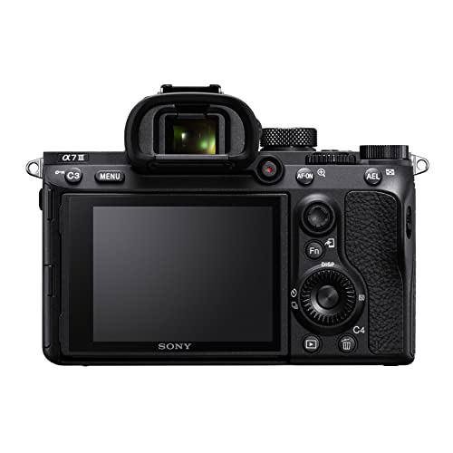 Sony Alpha a7 III Full Frame Mirrorless Camera with 28-70mm Lens with Single Set Microphone System, Memory Card, Rechargeable 2000mAh Battery (2-Pack) and Dual Charger, and Hard Case (5 Items)