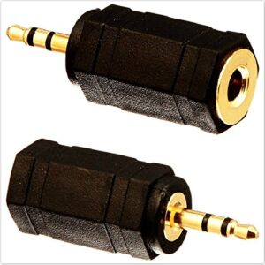 cess 3.5mm stereo jack to 2.5mm stereo plug earphone adapter – 2.5mm stereo male to 3.5mm stereo female (jcx) (2 pack)