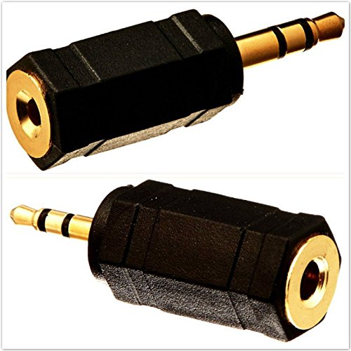 CESS 3.5mm Stereo Jack to 2.5mm Stereo Plug Earphone Adapter - 2.5mm Stereo Male to 3.5mm Stereo Female (jcx) (2 Pack)