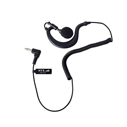 G Shape Soft Ear Hook Earpiece Headset 3.5mm Plug Ear Hook Listen Only Ham Radio Earpiece/Headset HYS TC-617 Receiver/Listen Only Earpiece for 2-Way Motorola Icom Radio Transceivers