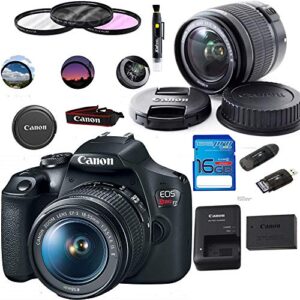 canon eos rebel t7 dslr camera with 18-55mm lens | built-in wi-fi|24.1 mp cmos sensor | |digic 4+ image processor and full hd videos – expo basic accessories bundle (renewed)