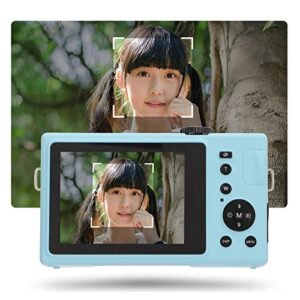 FHD 1080P 20MP Mini Digital Camera, Micro Single Camera with 3in LCD Display Monitor 16X Digital Zoom, 24MP Vlogging Camera Rechargeable Point and Shoot Camera for Kids Teens Elders(Blue)