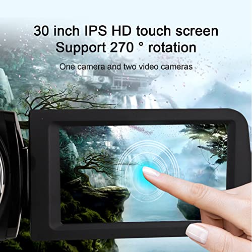 happyYEE 2.7K Ultra HD 3.0-inch 270 ° Reversible IPS Touch-Control Screen DV 16 Times Digital Zoom with Remote Control