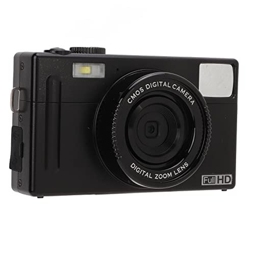 FHD 1080P 20MP Mini Digital Camera, Micro Single Camera with 3in LCD Display Monitor 16X Digital Zoom, 24MP Vlogging Camera Rechargeable Point and Shoot Camera for Kids Teens Elders(Black)