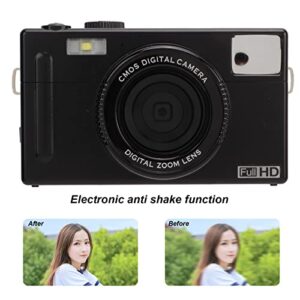 FHD 1080P 20MP Mini Digital Camera, Micro Single Camera with 3in LCD Display Monitor 16X Digital Zoom, 24MP Vlogging Camera Rechargeable Point and Shoot Camera for Kids Teens Elders(Black)