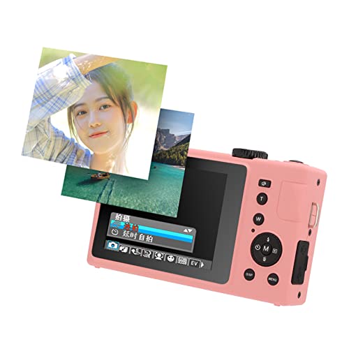 FHD 1080P 20MP Mini Digital Camera, Micro Single Camera with 3in LCD Display Monitor 16X Digital Zoom, 24MP Vlogging Camera Rechargeable Point and Shoot Camera for Kids Teens Elders(Pink)