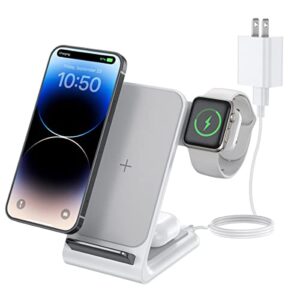 wireless charging station – charger stand for multiple devices apple, 3 in 1 wireless charging stand for iphone 13 pro/13/12 pro/12/11 pro/11/xr/xs/8, iwatch 7/se/ 6/5/ 4/3/2, airpods 3/pro/2