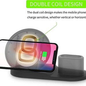 Wireless Charger, 3 in 1 Charging Station for Apple, Wireless Charging Stand Apple Watch Charger for Apple Watch and iPhone Airpod Compatible for iPhone X/XS/XR/Xs Max/8 Plus iWatch Airpods-Black