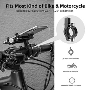 ROCKBROS Bike Phone Mount Holder Motorcycle & Bicycle Handlebar Cell Phone Holder 360° Rotatable Aluminum Phone Clip for iPhone 11 12 13 Pro Max Mini X XR Xs Plus Samsung S21 S20 S10