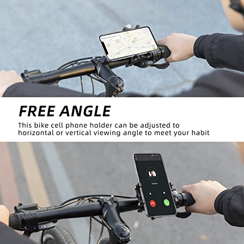 ROCKBROS Bike Phone Mount Holder Motorcycle & Bicycle Handlebar Cell Phone Holder 360° Rotatable Aluminum Phone Clip for iPhone 11 12 13 Pro Max Mini X XR Xs Plus Samsung S21 S20 S10