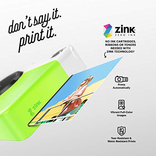 KODAK Printomatic Digital Instant Print Camera - Full Color Prints On ZINK 2x3" Sticky-Backed Photo Paper (Green) Print Memories Instantly