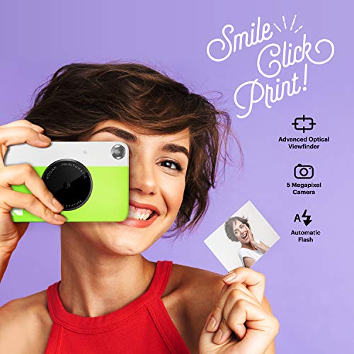 KODAK Printomatic Digital Instant Print Camera - Full Color Prints On ZINK 2x3" Sticky-Backed Photo Paper (Green) Print Memories Instantly