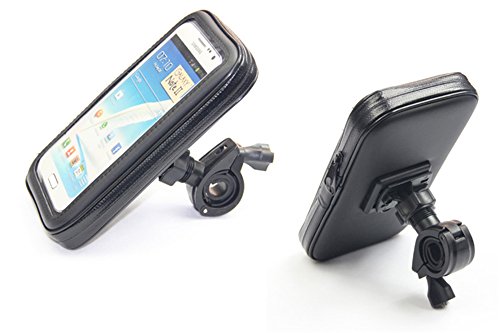 Cheeroyal Universal 360° Switch Waterproof Bike Bicycle GPS Case Motorbike Stand Phone Holder Mount for Smartphone Up to 4.7-5.2 Inch (L(4.7"-5.2"))