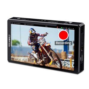 feelworld cut6 6 inch recording monitor field camera dslr usb2.0 recorder, 1920×1080 touch screen waveform hdr hdmi loop out lut 4k hdmi input