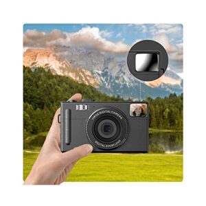 huawa digital camera- 1080p hd mini vlogging video camera rechargeable point & shoot camera lcd screen 16x digital zoom 24mp video camera for beginners gift for teens, black