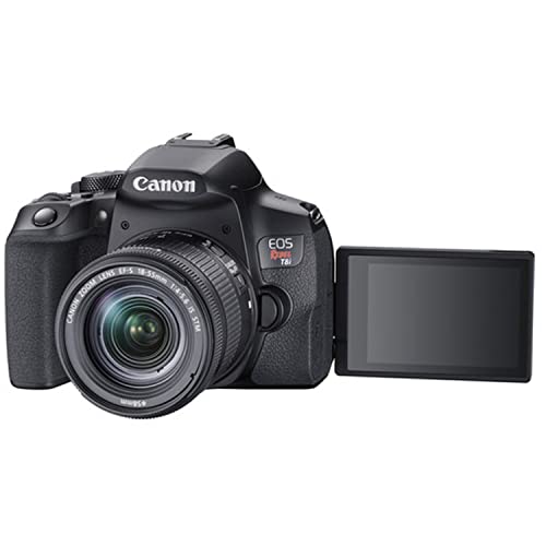 Canon EOS Rebel T8i DSLR Camera w/EF-S 18-55mm F/4-5.6 is STM Lens + EF 75-300mm f/4-5.6 III Lens + 500mm f/8 Focus Lens + 2X 64GB Memory + Case + Filters + Tripod + More (35pc Bundle)