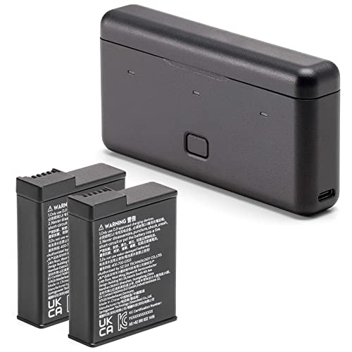 Original 2 Pack Osmo Action 3 Extreme Battery 1770 mAh with Osmo Action 3 Multifunctional Battery Case for DJI Osmo Action 3