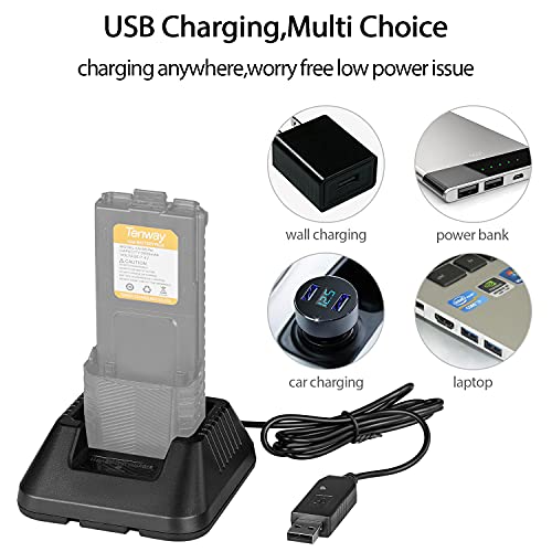 UV-5R BF-F8H Charger More USB Cable Charger with Indicator Light for Two Way Radio UV-5R Series DM-5R by Tenway