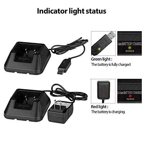 UV-5R BF-F8H Charger More USB Cable Charger with Indicator Light for Two Way Radio UV-5R Series DM-5R by Tenway