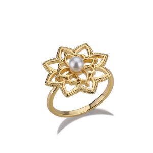 oyalma vintage compatible with compatible with compatible with lotus flower rings for women pearl stainless promise ring steel mutli type finger accessories mother’s day jewelry-68484