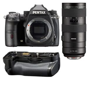 pentax k-3 mark iii aps-c-format dslr camera body, black hd d fa 70-210mm f4 ed sdm wr lens, d-bg8 battery grip