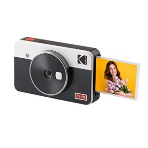 kodak mini shot 2 retro 4pass 2-in-1 instant digital camera and photo printer (2.1×3.4 inches) + 8 sheets, white
