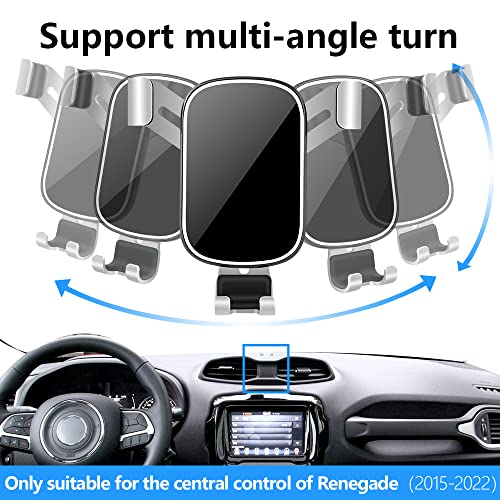 musttrue LUNQIN Car Phone Holder for 2015-2023 Jeep Renegade SUV [Big Phones with Case Friendly] Auto Accessories Navigation Bracket Interior Decoration Mobile Cell Mirror Phone Mount