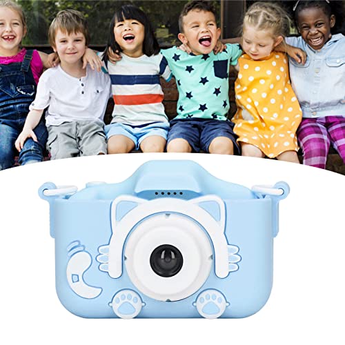 Kids Camera, TF Card Silicone 32GB Children Camera Quakeproof 2000W Pixels for Birthday Gift(Blue)