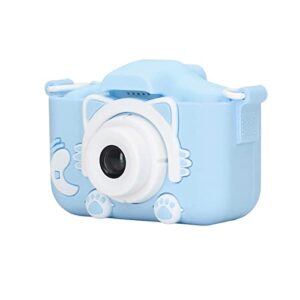 children camera, auto focus 32gb kids camera quakeproof 2000w pixels for birthday gift(blue)