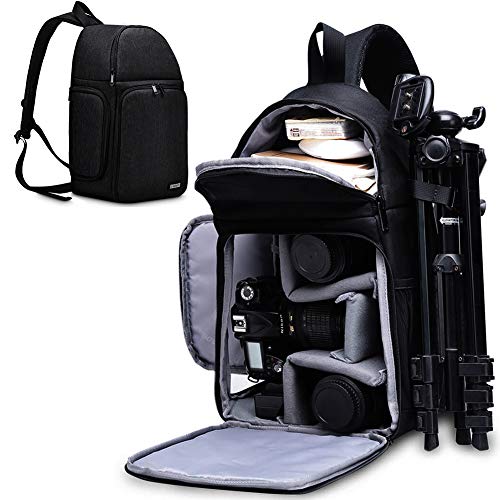 CADeN Camera Bag Sling Backpack for DSLR/SLR Mirrorless Camera Waterproof, Camera Case Compatible for Sony Canon Nikon Camera and Lens Tripod Accessories Black