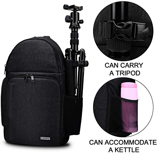 CADeN Camera Bag Sling Backpack for DSLR/SLR Mirrorless Camera Waterproof, Camera Case Compatible for Sony Canon Nikon Camera and Lens Tripod Accessories Black