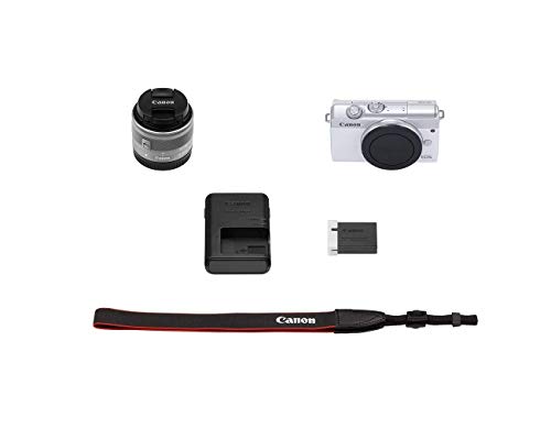 Canon EOS M200 EF-M 15-45mm is STM Kit (White) (Renewed)