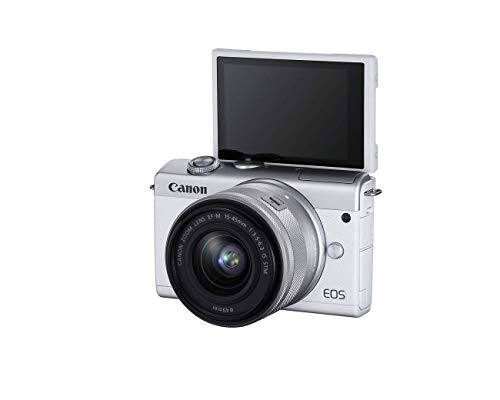 Canon EOS M200 EF-M 15-45mm is STM Kit (White) (Renewed)