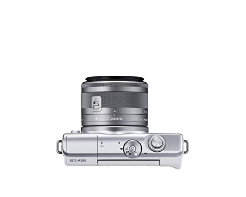 Canon EOS M200 EF-M 15-45mm is STM Kit (White) (Renewed)