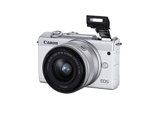 Canon EOS M200 EF-M 15-45mm is STM Kit (White) (Renewed)