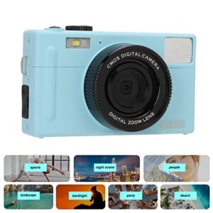 Kids Digital Camera, 16X Zoom Camera 1080P Fhd Vlogging Camera Micro Single Camera Portable Mirrorless Camera Digital Zoom 24Mp with 3In Lcd Display Monitor, Kids Gift for Travel Photography(blue)