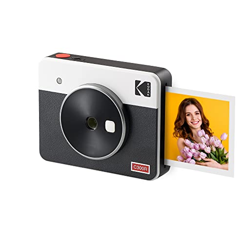 KODAK Mini Shot 3 Retro 4PASS 2-in-1 Instant Digital Camera and Photo Printer (3x3 inches) + 8 Sheets, White