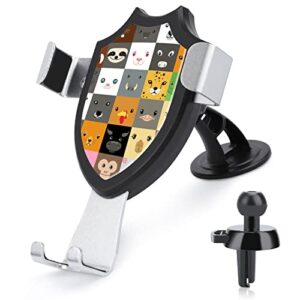 set of cute simple animal faces car phone holder long arm suction cup phone stand universal car mount for smartphones