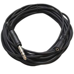 seismic audio speakers headphone extender cable, ¼” trs male to ⅛” female (3.5mm) cable, 25 feet, black