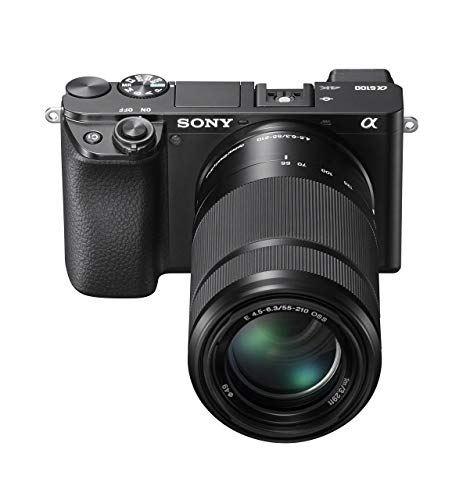 Sony Alpha A6100 Mirrorless Camera with 16-50mm and 55-210mm Zoom Lenses, ILCE6100Y/B, Black (Renewed)